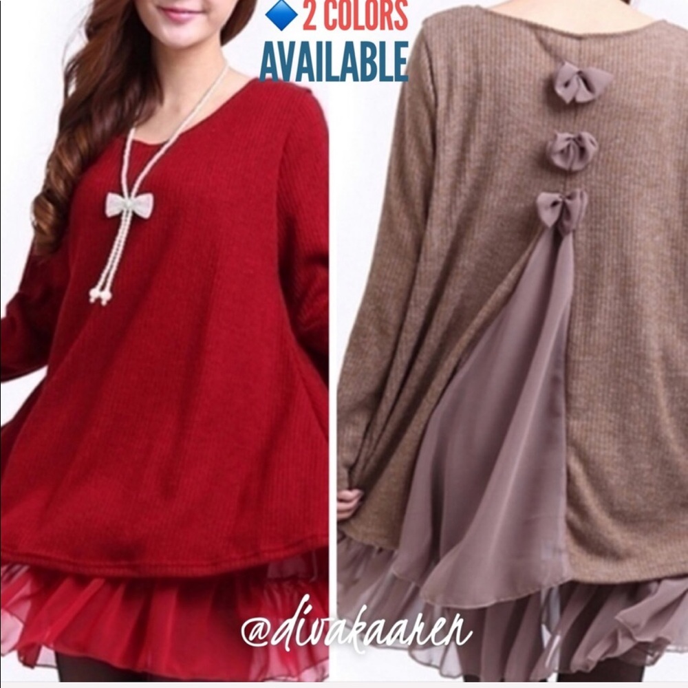 Knit Top/Tunic Double Layered Sweater Plus - Picture 2 of 8